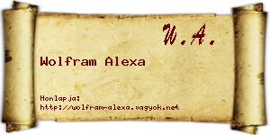 Wolfram Alexa névjegykártya